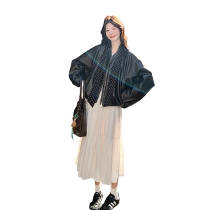 港风复古时尚黑色皮衣外套女2025春秋新款巨好看小个子机车服夹克图片