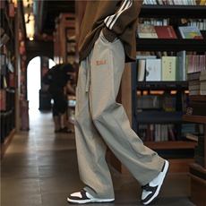 抖音品质夏季新款泡泡格松紧冰丝宽松休闲裤B315-K23386-p45控58，男装休闲裤，电商B315