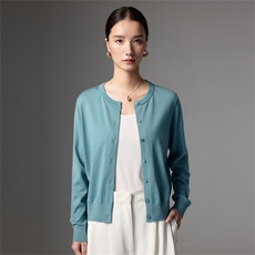 2025秋冬百搭时尚简约平面圆领开衫羊毛针织衫,女装羊毛衫,蚂蚁派对工厂直营店, 2025秋冬百搭时尚简约平面圆领开衫羊毛针织衫,女装羊毛衫,蚂蚁派对工厂直营店,