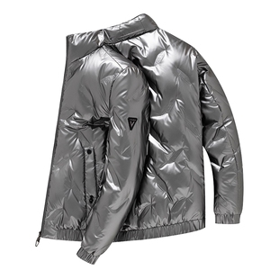 2023冬季新款羽绒服男保暖外套80白鸭绒纯色休闲立领AJY9806-P180图片