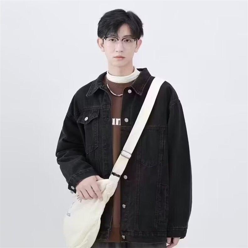 新款牛仔衣夹克男士美式潮牌工装复古外套男生宽松型HS8159/P60,男装工装外套,星座506