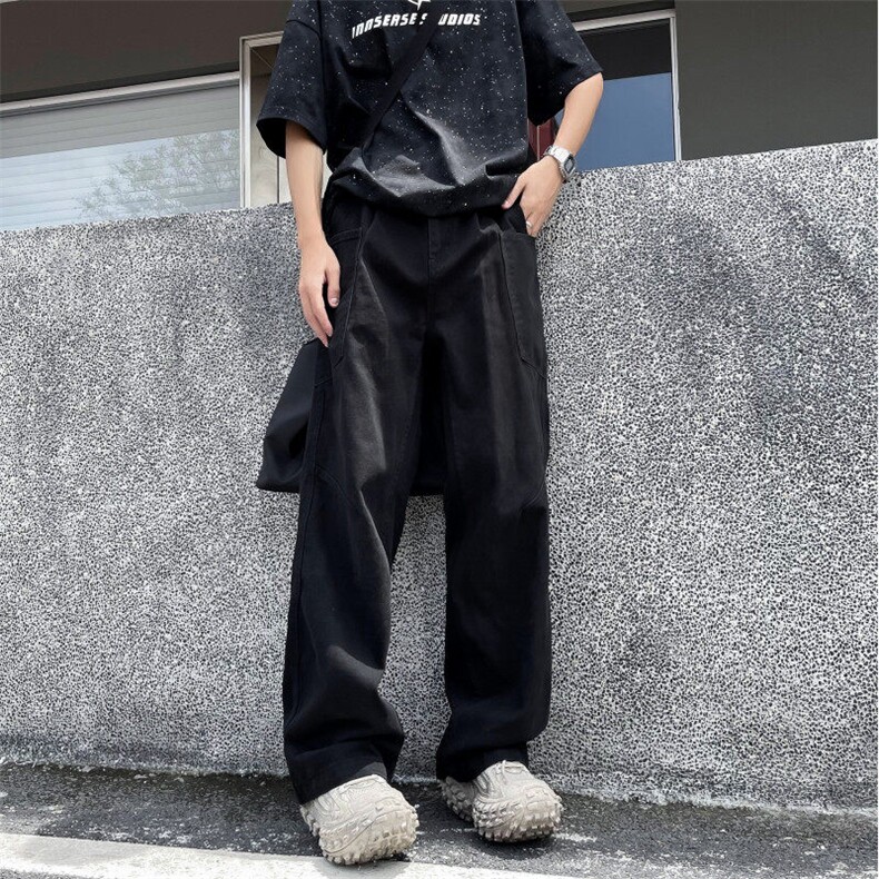 DN817-P55新款宽松休闲裤男韩版潮流百搭 裤子夏季薄款阔腿拖地裤图片