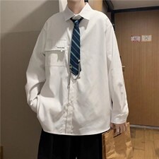 长袖衬衫男港风日系春季韩版潮流帅气衬衣CS22P35，男装衬衫，星座1116-2