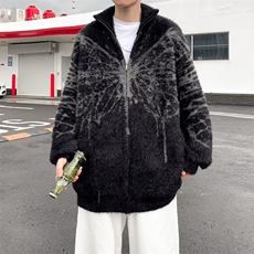 美式圆领毛衣男慵懒风休闲蝴蝶开衫貂绒针织衫M2401P68，男装针织衫/毛衣，星座1116-2
