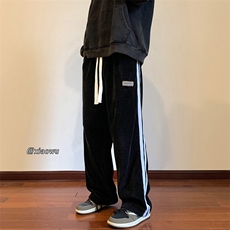 欧棉绒织带休闲裤直筒B342-K7011-P50控68，男装休闲裤，电商B342