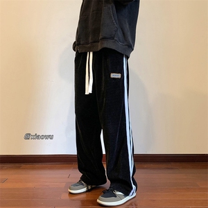 欧棉绒织带休闲裤直筒B342-K7011-P50控68图片