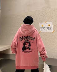 22新款秋复古美式水洗做旧宽松连帽男女中性卫衣301B-JB7886-P68，男装卫衣，星座301B