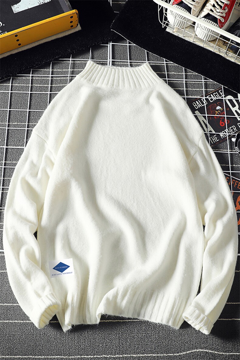 M18061-P45加绒款-P65半高领毛衣男士大码针织衫男毛线衣男线衫,男装针织衫/毛衣,电商A040A