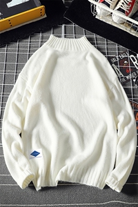 M18061-P45 加绒款-P65半高领毛衣男士大码针织衫男毛线衣男线衫图片
