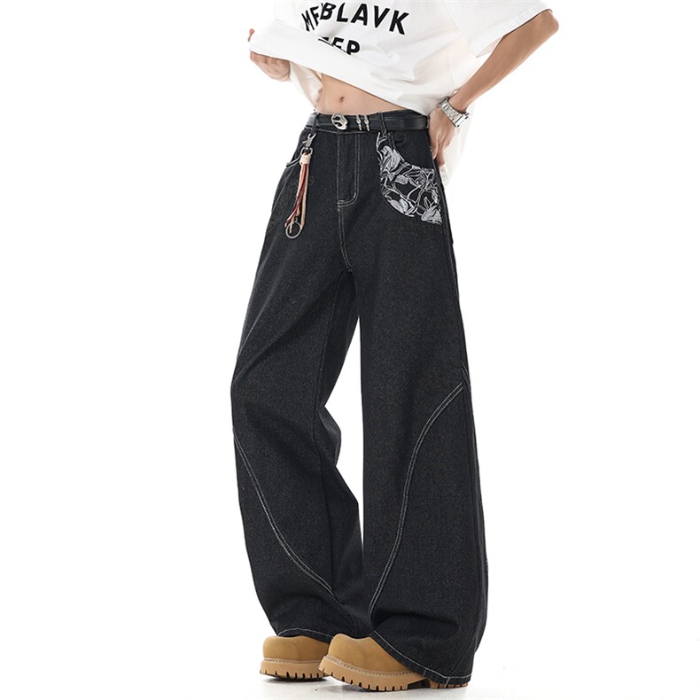 2026春季新款美式拼接提花牛仔裤xz906-K1306特批价42，控88，男装牛仔裤，星座906-1（原电商a316-2）