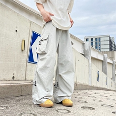 户外薄款速干休闲伞兵裤男女夏季vibe潮牌褶皱抽绳运动直筒工装裤，男装工装外套，星座506A