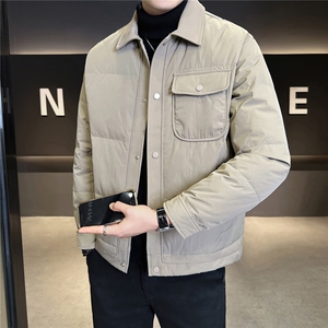 新标90绒 羽绒服男冬季2025新款翻领工装外套A313-25650-P225图片