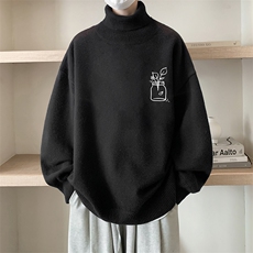 8XL高领毛衣男大码胖子堆堆领打底羊毛衫GM45430-P45加绒款-P65，男装针织衫/毛衣，电商A040