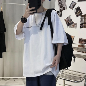 XZ115A-T06 200克纯棉男女字母印花大码S-5XL 10色T恤衫圆领半袖图片