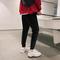 703-K06-P50冬季金丝绒双面绒束脚休闲裤保暖易打理M-5XL，男装棉衣，星座703