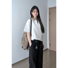 得物抖音高品质二开夏季美式潮牌假两件格子衬衫翻领高街短袖T恤，男装T恤，电商A486