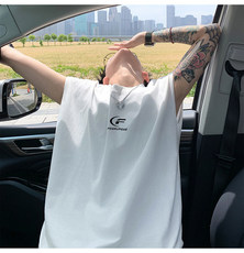 可48小时发货支持抖音得物来样二开240克重磅美式纯棉背心无袖t恤，男装背心/马甲，电商A486-1