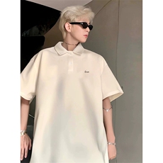 抖音得物供货现货网眼透气翻领T恤美式宽松潮牌短袖POLO衫APL11，男装T恤，电商A443