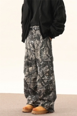 C315-G3067现货落叶迷彩宽松工装迷彩高质量牛仔裤(P65X89)地毯1，男装牛仔裤，电商C315