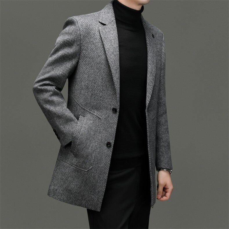 M85515-80钱塘2020-3新款时尚冬季休闲百搭中年男士毛呢外套P305,男装毛呢大衣,钱塘207-3