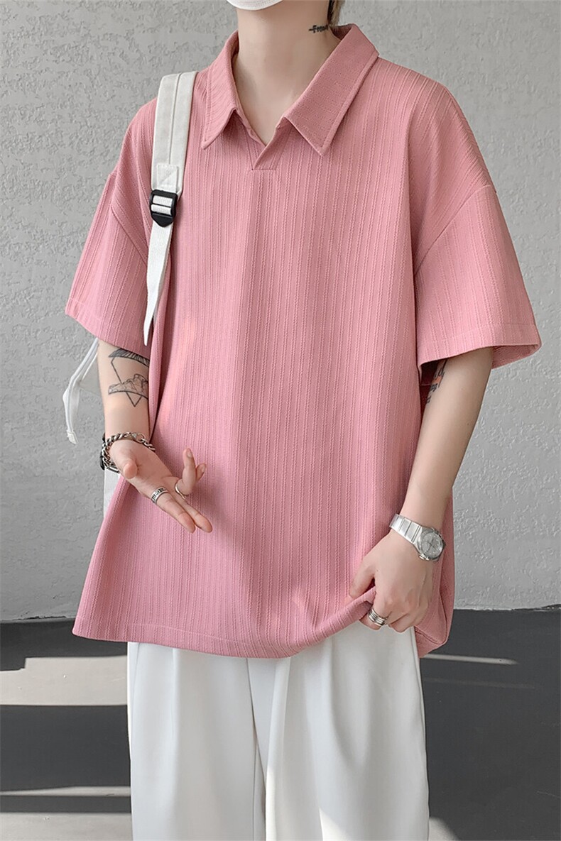 夏季新款男士肌理感短袖T恤翻领半袖T8110-P32,男装T恤,星座214-3