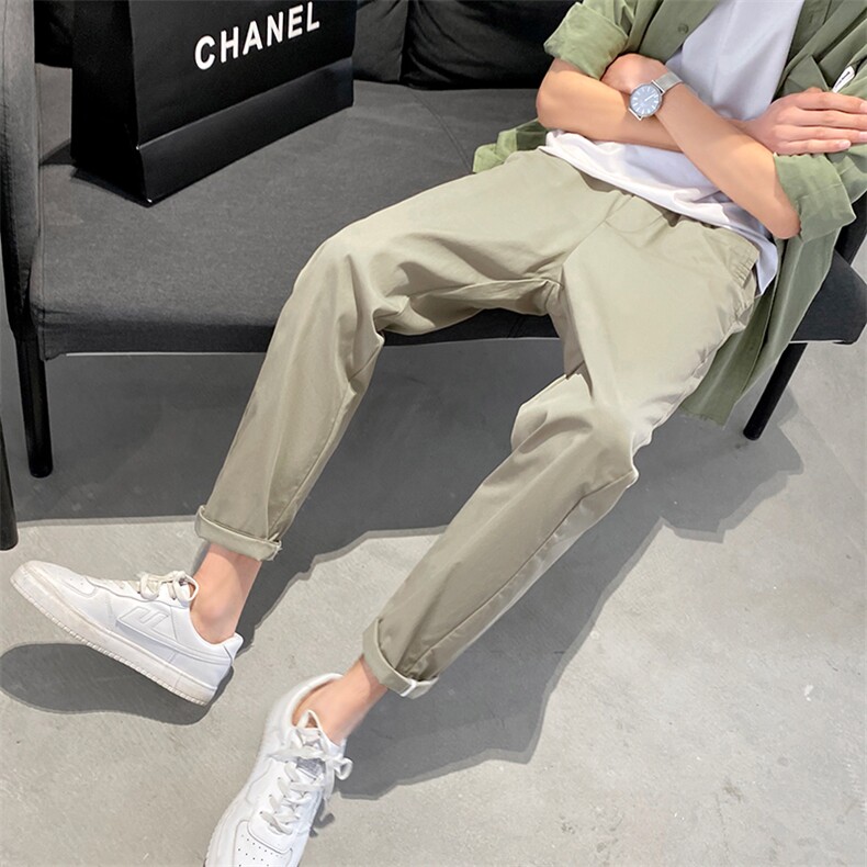 薄款夏季休闲裤修身九分裤简约男士长裤1412-1/7815/P58，男装休闲裤，星座1412-1