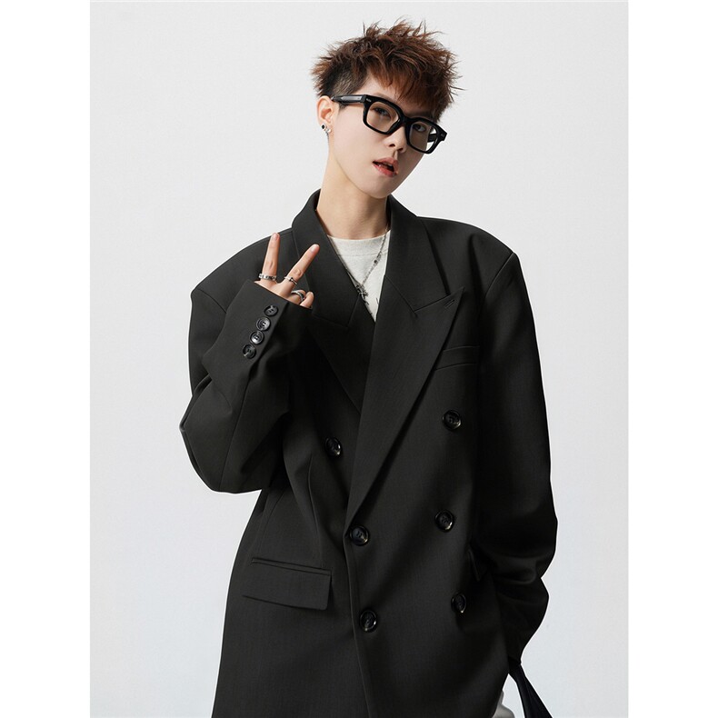 双排扣大码M-5XL西服男成分96%聚酯纤维4%氨纶XF78127P85控128，男装西服，星座226-1