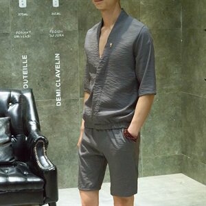 夏季男大码短袖短裤套装版T恤两件套钱塘6005-366-特图片