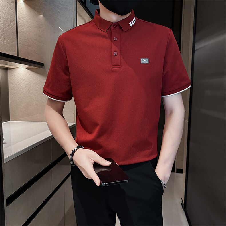 2025夏季新款短袖提醒翻领Polo衫时尚T恤22530-P48,男装T恤,电商D342