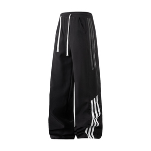 现货 休闲百搭条纹拼接休闲裤情侣宽松男女潮运动裤子LG100-P36图片