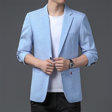 2023春秋男士商务休闲西服男装新款宽松免烫纯色外套ZL62201-P120，男装西服，星座1105-3