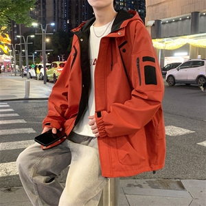 新款秋季夹克男工装青少年户外宽松大码外套情侣冲锋衣JK0199-P85图片