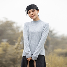 时尚百搭半高领简约舒适显瘦修身款，女装羊毛衫，米琪莲羊绒