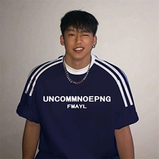 夏季美式高街重磅纯棉三条杠织带撞色男女短袖T恤ZD302-特P30，男装T恤，电商A486