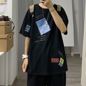 ！数据好！2023春夏潮牌短袖T恤男纯棉宽松半袖体恤T336P28图片