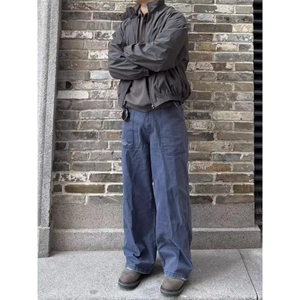 22TREE美式复古休闲直筒裤子男小众秋冬cleanfit潮流百搭宽松长裤图片