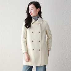 秋冬新款女式时尚韩系新款羊毛呢外套女士秋冬气质双面羊毛大衣，女装双面呢大衣，阿舍尔精品