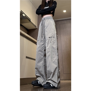 抖音品质秋季新款机能户外拉链宽松冲锋裤B315-K827-特p35控68图片