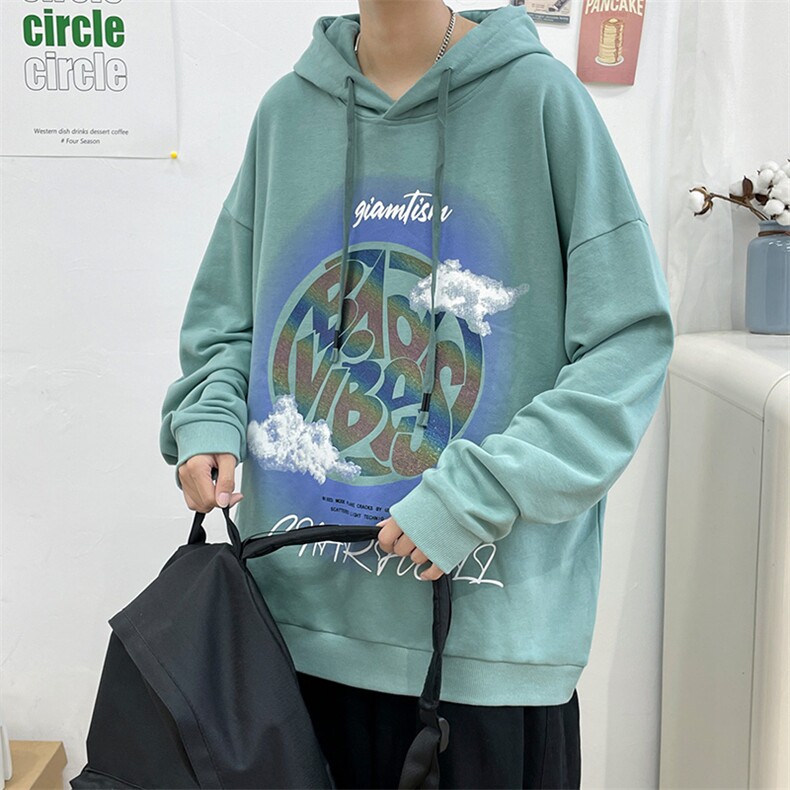 2023秋季新品港风青少年时尚印花休闲套头连帽卫衣男士W409-P30,男装卫衣,电商A441-1