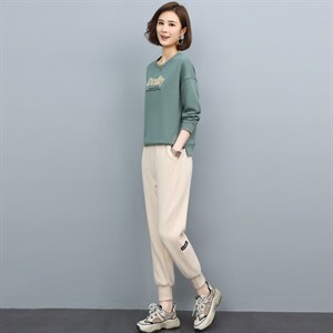 2022年秋季新款潮休闲卫衣套装女韩版宽松显瘦两件套装裤子显瘦图片