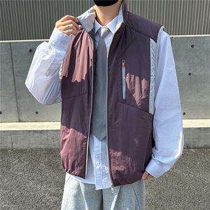 轻薄款马甲绵羊毛填充撞色山系男女同款保暖上衣GS63002图片