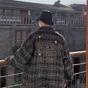 1港风大码M-5XL中性情侣潮大皂风长袖衬衫男CCS8019P45加绒P55图片