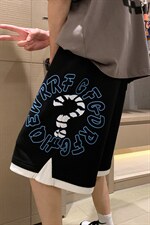 2025夏季港风休闲印花假两件设计五分裤B266-DK06-P30，男装牛仔裤，星座B257-1