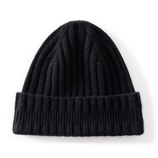 2025年秋季新款三格三翻边针织羊绒帽时尚休闲通勤百搭，帽子，蒙娇羊绒