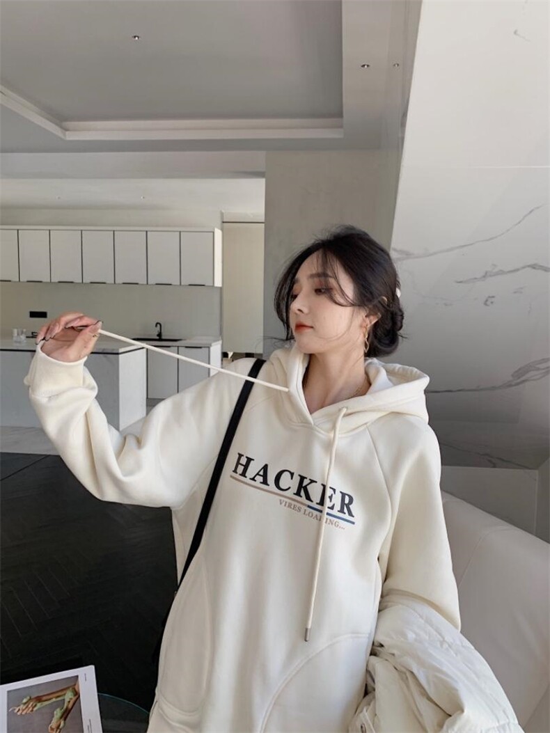 冬季新款加绒卫衣，女装卫衣/绒衫，卡希妮(5F)