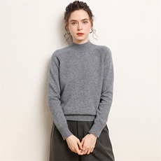 七针双股加厚插肩袖半高领女士羊绒衫30%羊绒，女装羊绒衫，绒源之鑫