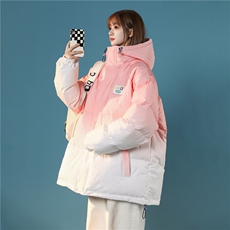 XZ-230-1MY12中性风宽松百搭简约扎染渐变休闲连帽棉服P128控148，男装棉衣，星座230-1