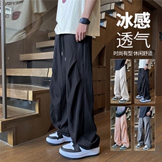 YK120P28控69原版！欢迎来比品质夏季垂感冰凉褶皱大码休闲裤，男装休闲裤，电商A249