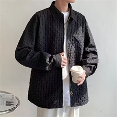 男装满版格子衬衫式牛仔夹克秋新款宽松潮流休闲外套C644，男装衬衫，星座1116A-1（原606A）