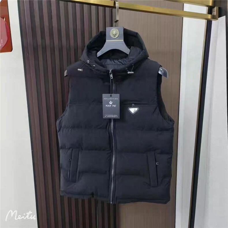 (网络图)轻奢休闲百搭棉马甲男士欧货时尚连帽坎肩313B-24605-P80图片